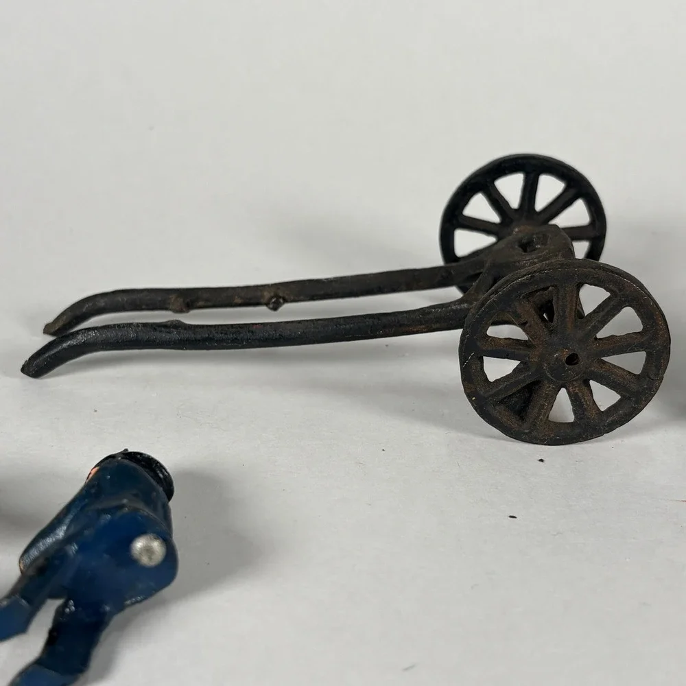 Vintage Cast Iron Horse Drawn Carriage Cab Toy Reproduction 3pc Set